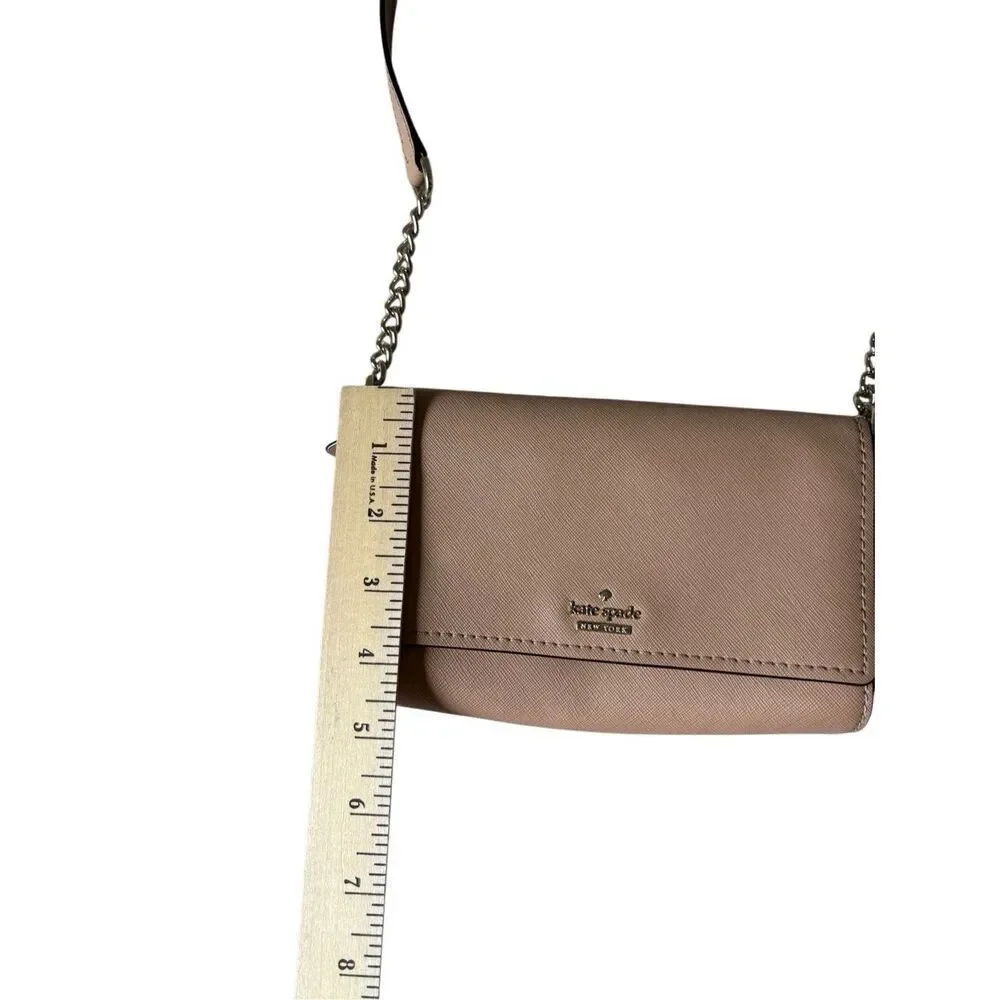 Kate Spade Saffiano Leather Crossbody‎ Purse Bag Tan Chain
